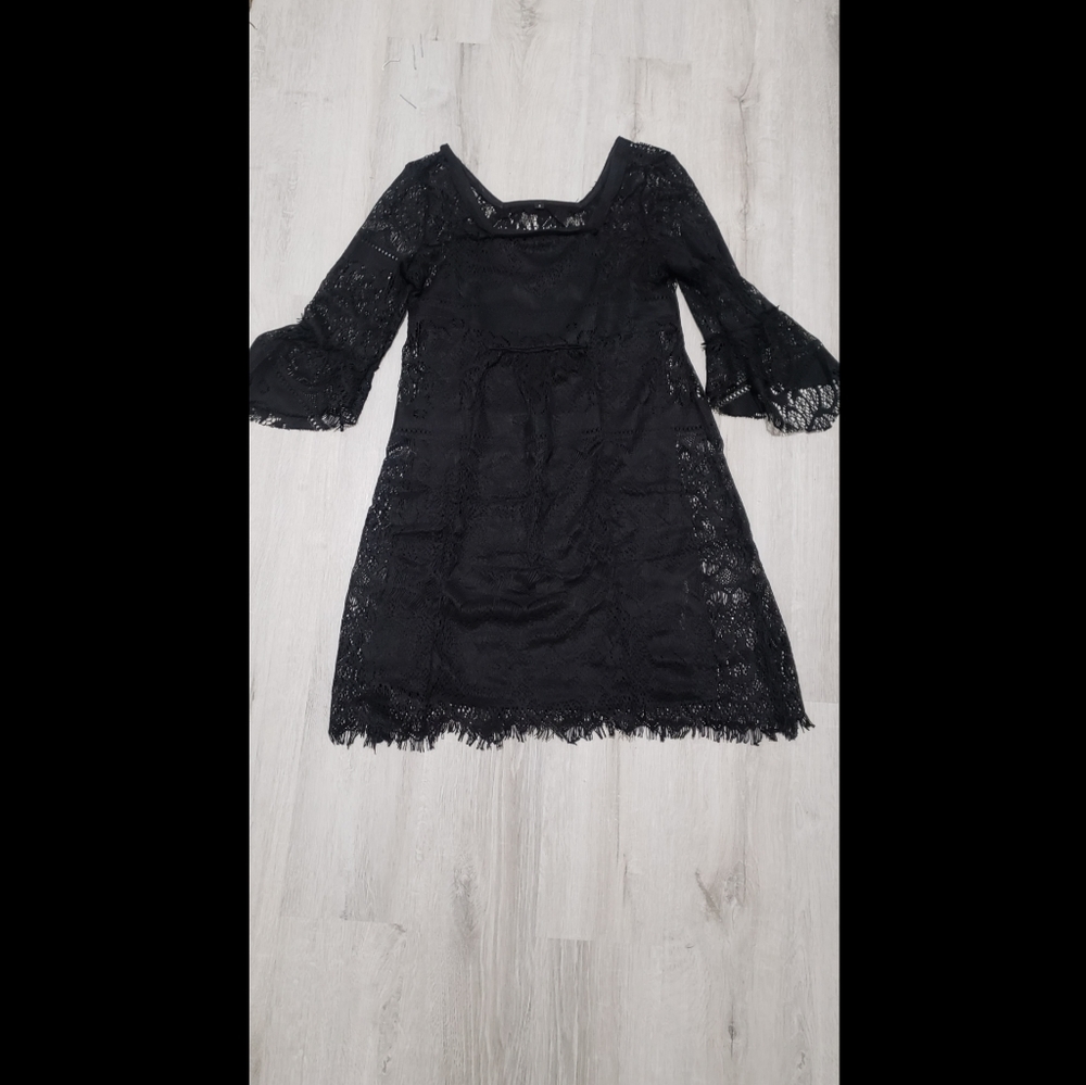 LBD Black crochet dress